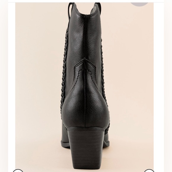 Dolce VIta Women’s Black Braided Faux Vegan Leather Western Boots New - Picture 4 of 8